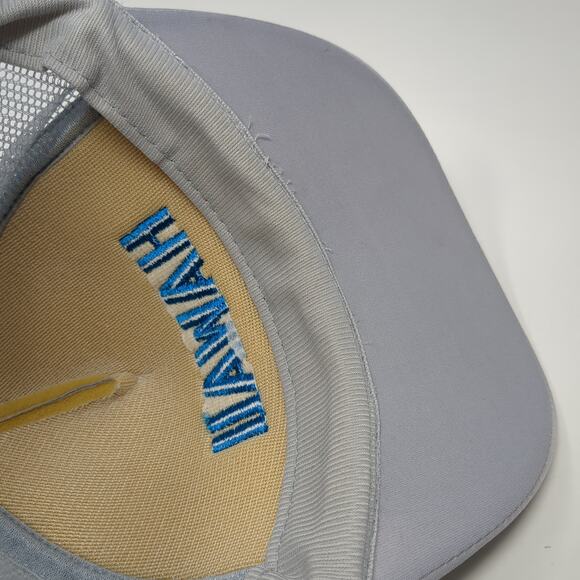 Hawaii Snapback Mesh Back Rope Trucker Hat Gray One Size Embroidered - Picture 8 of 10